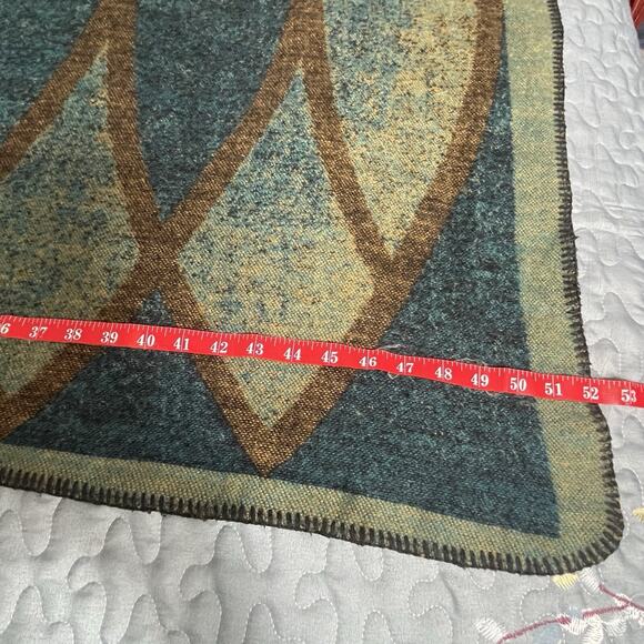 Women's Vest Shawl Peacock-Green Gold Unique One Size Open Front Blanket Poncho - Picture 8 of 11